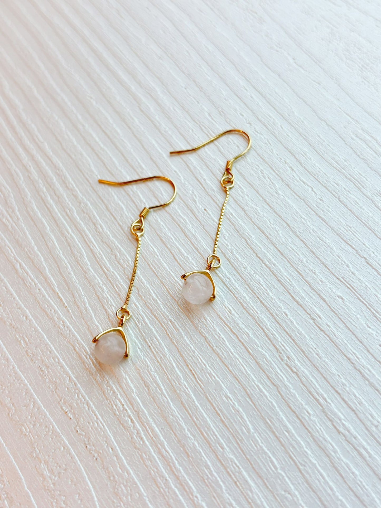 Rose quartz (beads) earrings