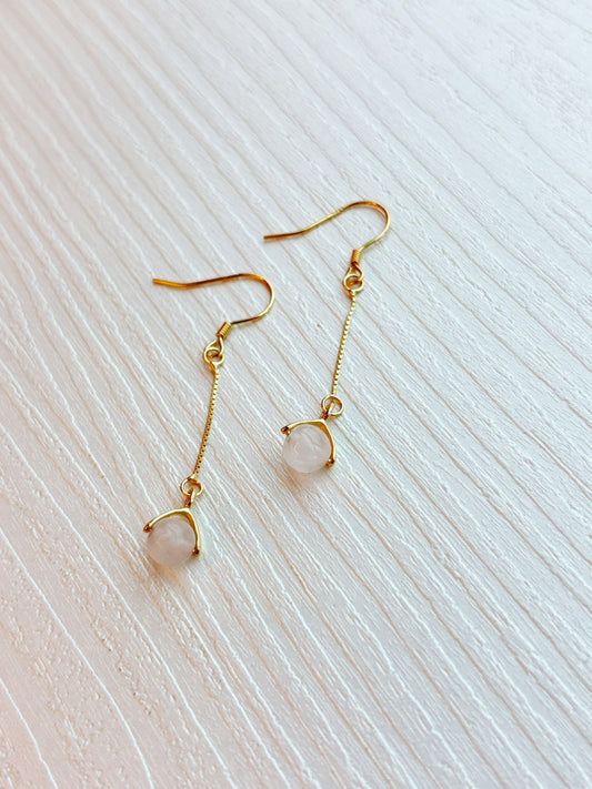 Rose quartz (beads) earrings